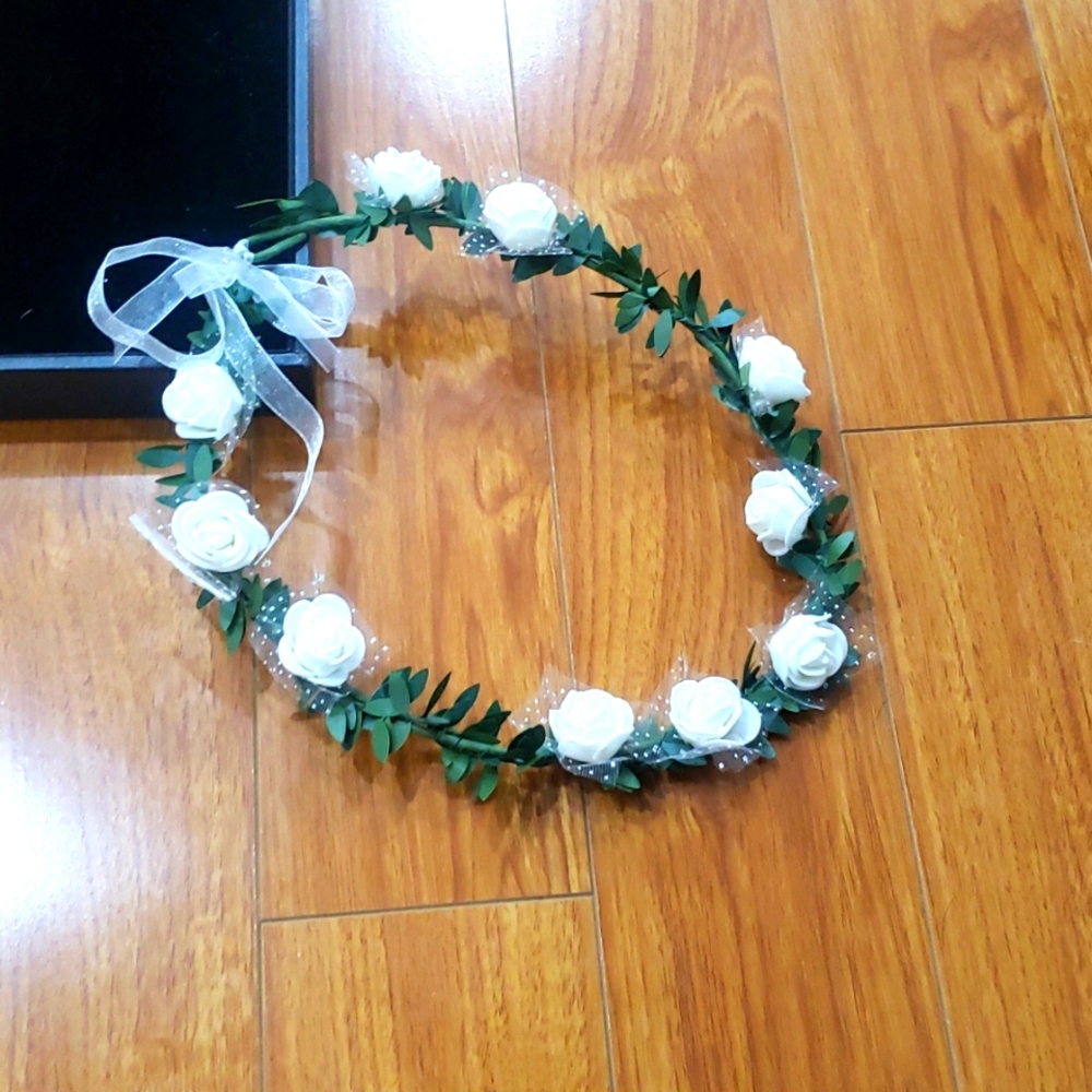 Wedding Floral Headband Women Flower Head Wreath Bride